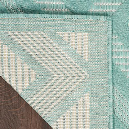 Nourison Home Versatile Aqua Teal 5' x 7' Area Rug - Easy Clean, Non Shedding, Bed Room, Living Room, Dining Room, Kitchen (5' x 7') - color: Aqua Teal, size: 5' x 7' (Rectangular)
