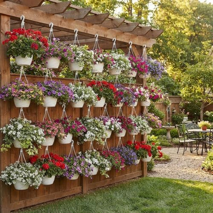 16 Pcs 10 Inch Hanging Planter with Drainage Insert, White - color: White