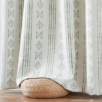 jinchan Boho Blackout Curtains 54 Inch Length for Bedroom - color: Boho | Sage Green on Beige, size: 52"W x 54"L (Pack of 2)