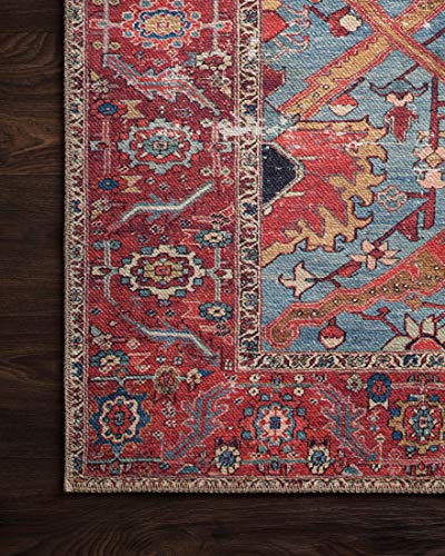 Loloi Loren Blue/Red 7'-6" x 9'-6" Area Rug - color: Blue / Red, size: 7'6" x 9'6" (Rectangular)