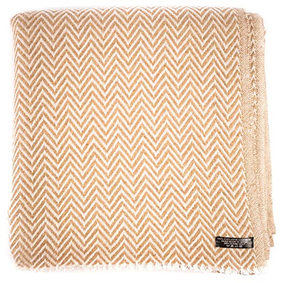 Cashmere Blanket – Hand Woven 100% Cashmere Wool Throw Blanket, 135 x 270 cm – Plain Cozy, and Soft Blanket for Bed, Sofa, or Couch - Made in Nepal - color: Brown