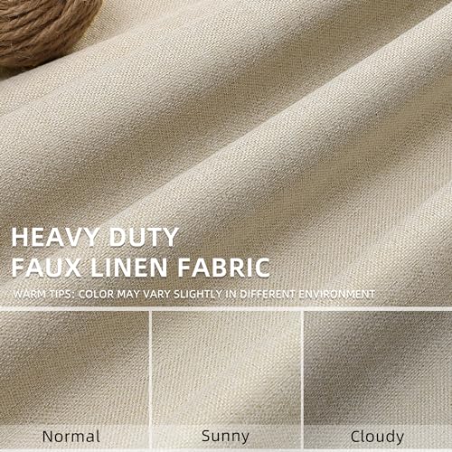 ChrisDowa Natural Blackout Curtains 90 Inches Long 2 Panels for Bedroom - color: Natural Linen, size: 52"W x 90"L (Pack of 2)