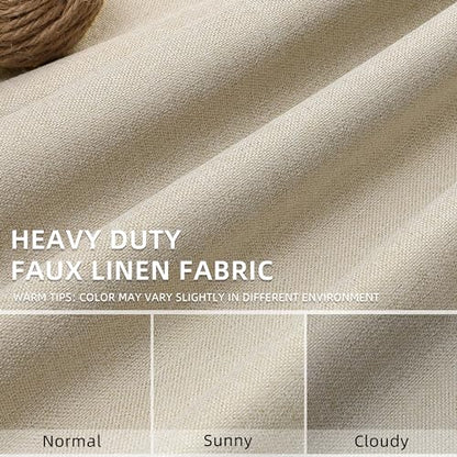 ChrisDowa Natural Blackout Curtains 63 Inches Long 2 Panels for Bedroom - color: Natural Linen, size: 52"W x 63"L (Pack of 2)