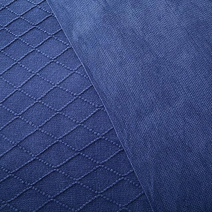 Acrylic Knitted Throw Blanket, Navy, 50 x 60 Inches - color: Navy
