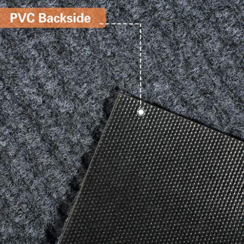 Nuanchu Large Semi Finished Outdoor Mat 16 x 79 Inch(Gray,1 Roll) - color: Grey