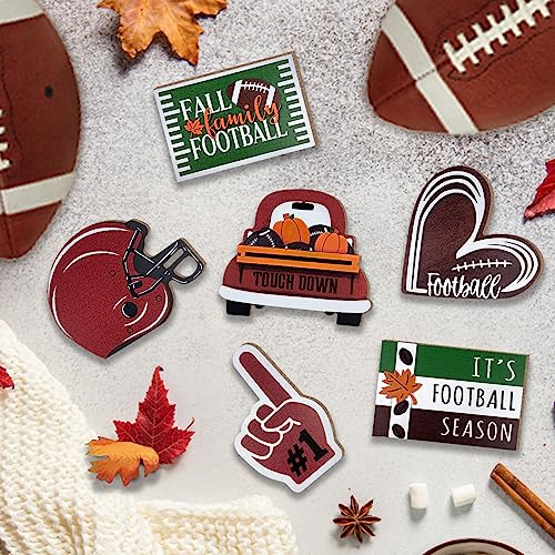 Fall Football Tiered Tray Decor, Farmhouse Tray Decorations Truck - style: Football Tiered Truck