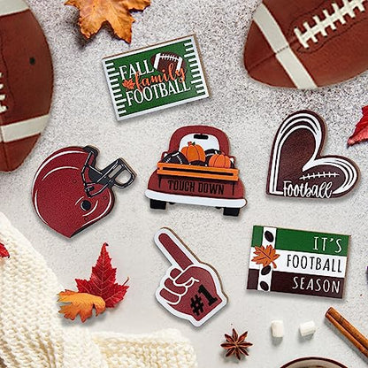 Fall Football Tiered Tray Decor, Farmhouse Tray Decorations Truck - style: Football Tiered Truck