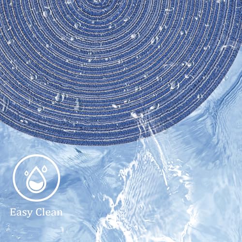 MIAOMIAO Round Placemats Set of 6 Braided Dining Table Kitchen Decor Mets - color: Coffee