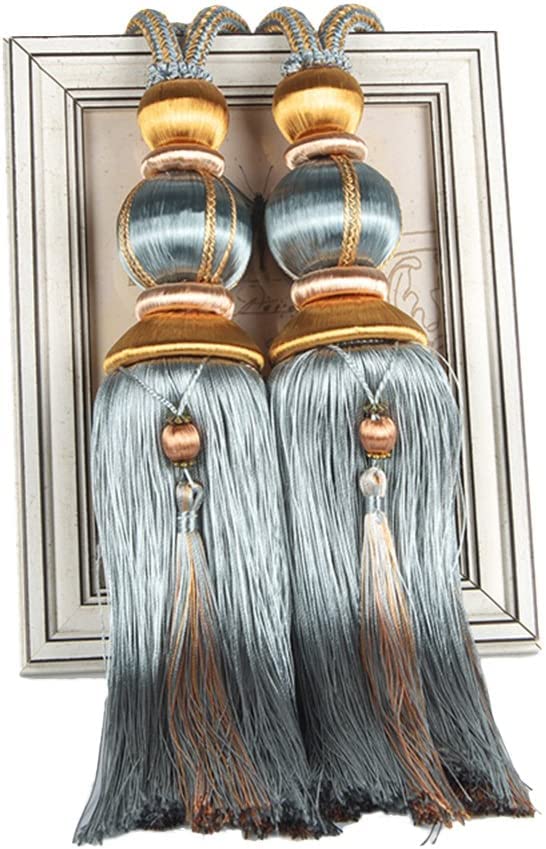 Paired Lantern Single Hanging Ball Tassels Curtains Buckle Sling Binding Lantern Tiebacks Handcrafted Braided Buckle Drapery Curtain Holdbacks Window Treatments for Home 2 Pack - color: Light Blue, size: 11.81 inches