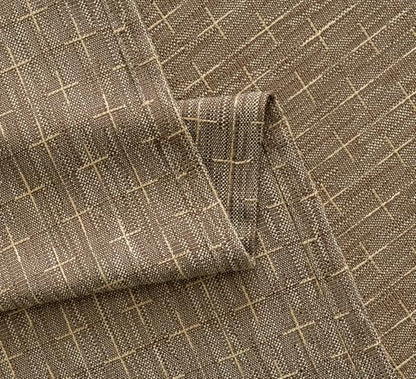 MIULEE Patterned Farmhouse Linen Curtains, Back Tab, 52Wx72L, Brown - color: Brown, size: 52"W x 72"L (Pack of 2)