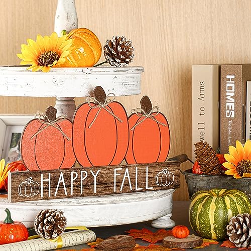 Happy Fall and Halloween Wooden Pumpkin Sign Office Home Decor - style: Pumpkin