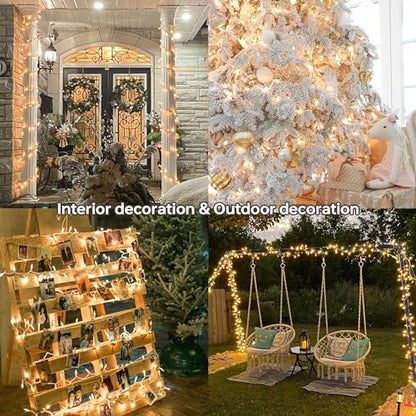 Warm White Christmas Mini Lights, 23FT 100 Count with White Wire - color: Warm White