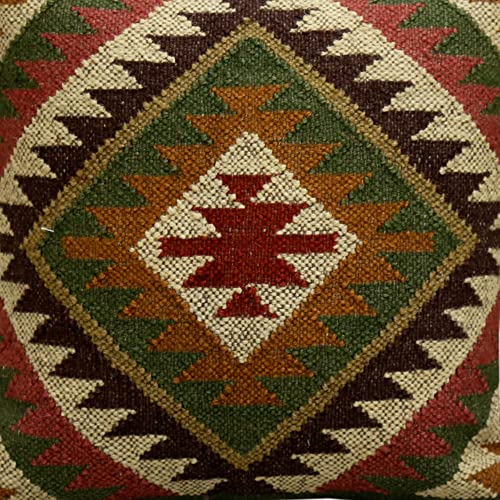 Trade Star 70% Jute 30% Wool Handwoven Pillow Cover 18x18 Inches - color: Pattern 3