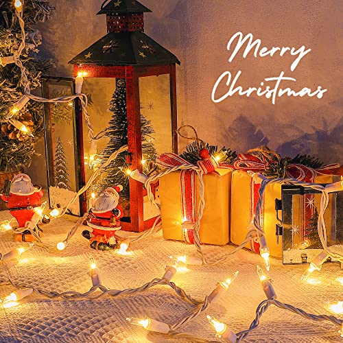 Clear Christmas Lights,13 FT 50Count White Lights White Wire - color: Warm White (White Wire), size: 50 count