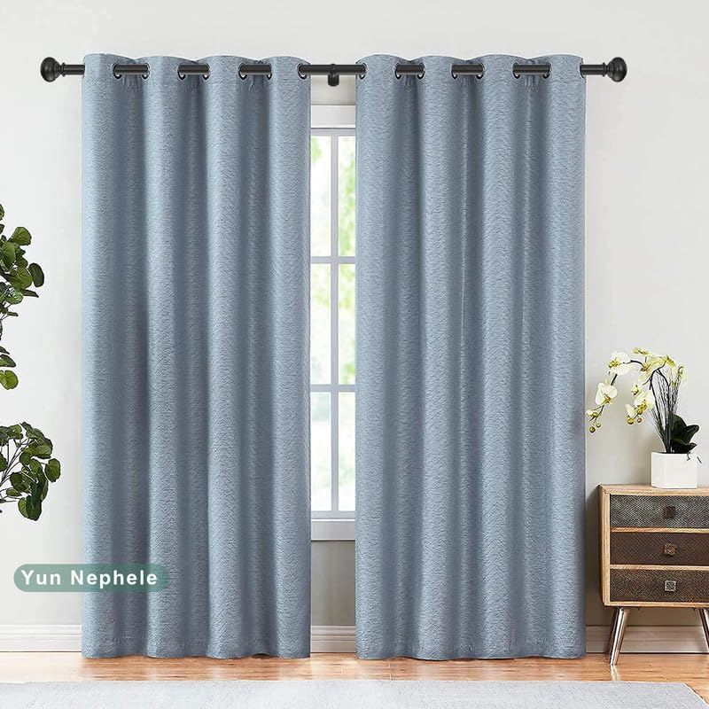 Heavy Duty Curtain Rods, 1 1/8" Diameter Curtain Rod for Window 36-72 Inch(3-6ft), Single Drapery Rods with Classic Finials and Adjustable Aluminum Alloy Brackets, Matte Black - color: Matte Black, size: 36-72"