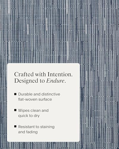 Chilewich Bamboo Placemats Set of 4, Woven Rectangle Placemats - color: Rain, size: 14"x19"