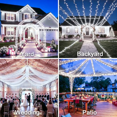 KNONEW 600ft 1500 LED Christmas Lights Outdoor String Light Cool White - color: Cool White, size: 600FT 1500 LED