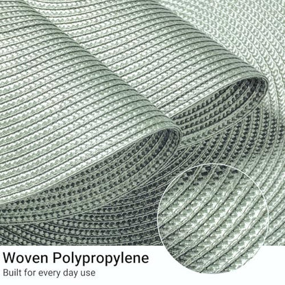 FunWheat Round Braided Placemats Set of 4 Table Mats for Dining Tables Woven Washable Non-Slip Place mats 15inch (Fog Green, 4pcs) - color: Fog Green, size: Set of 4