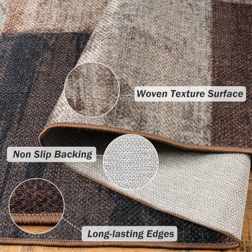 Modern Geometric Easy Jute Kitchen Runner, Brown 2x6 Runner Rug for Hallway - color: Brown, size: 2x6ft