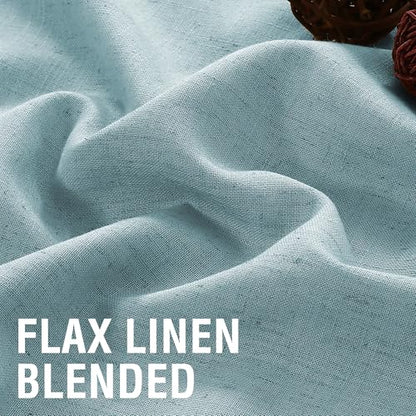 H.VERSAILTEX Semi Sheer Linen Curtains 108 Inch for Living Room, Cloud Blue - color: *Cloud Blue, size: 52"W x 108"L (Pack of 2)