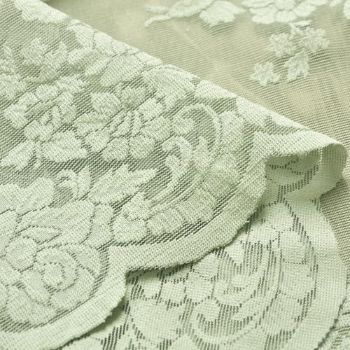 Kotile Light Sage Green Sheer Valance Curain for Window 52x18 Inch 1 Panel - color: Sage Green