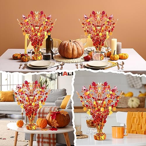 18 Pcs Fall Maple Leaves Centerpiece Metallic Foil Spray, Modern, Classic - color: Classic