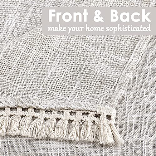 Beda Home Tassel Linen Textured Swag Curtain Valance, Nature, 36 x 63 in - color: Nature, size: 36"W x 63"L (Pack of 2)