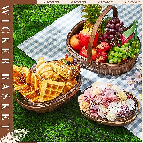 Sintuff 6 Pcs Wicker Baskets with Handles, 3 Sizes,Coffee - color: Coffee