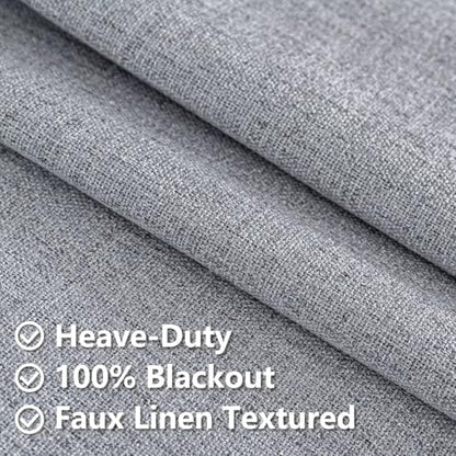 100% Blackout Curtain 84 inch Length Faux Linen (W100 x L84, Beige) - color: Beige, size: 100"W x 84"L (Pack of 1)