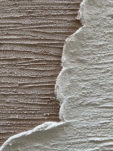 NANKAI Art Hand-Painted White and Brownish-Yellow Abstract Art Paintings, Modern Minimalist Oil Paintings, Home Wall Decoration Art 40x28 inches - color: Nkhb325