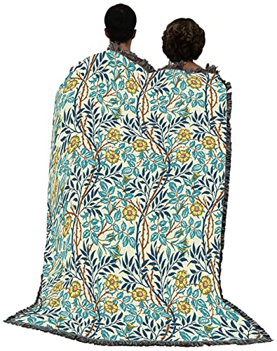 Pure Country Weavers William Morris Sweetbriar Mellow Blanket - Arts & Crafts - Gift Tapestry Throw Woven from Cotton - Made in the USA (72x54) - color: Mellow, size: Large