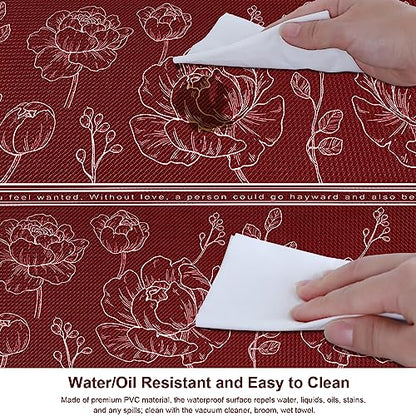 Kitchen Floor Mat Set of 2, Anti Fatigue Kitchen Mat 17"x59"+17"x29" - color: Red, size: 17"x59"+17"x29"