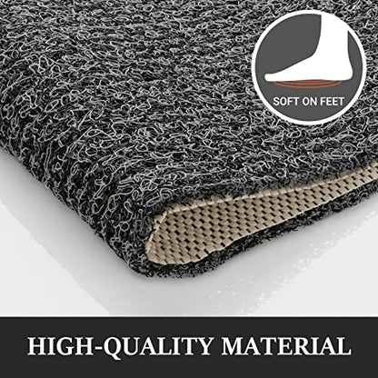 LuxStep Shower Mat Bathtub Mat,Non-Slip Bath Mat with Drain, Quick Drying - color: Black, size: 36" x 24"