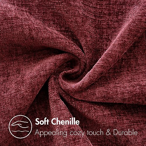 MIULEE Soft Chenille Throw Pillow Covers Burgundy 16x16 Inch Pack of 2 - color: Burgundy, size: 16" x 16" (Pack of 2)
