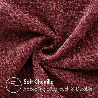 MIULEE Soft Chenille Throw Pillow Covers Burgundy 16x16 Inch Pack of 2 - color: Burgundy, size: 16" x 16" (Pack of 2)