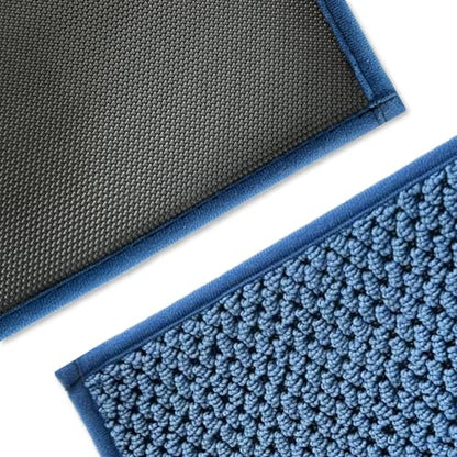 Bulijojo Dirt Trapper Door Mat, 24"x36" Non Slip Entrance Mat Blue - color: Blue, size: 2' x 3' (Rectangular)
