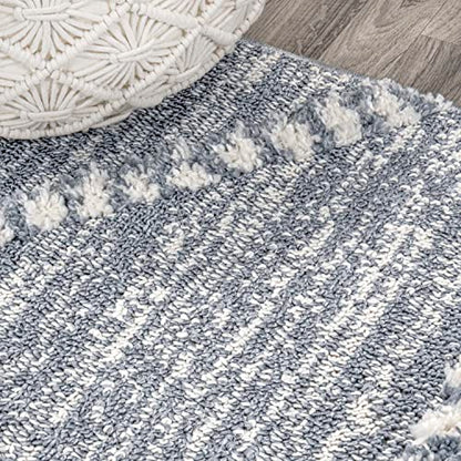 JONATHAN Y Trellis High-Low Gray/Cream Runner Rug 2X8 ft, Sofie Moroccan for Living Room, Bedroom, Kitchen, Office, Easy-Cleaning, High Traffic, Pet-Friendly, Non-Shedding SNT102A-28 - size: 2'2" x 8' (Runner)