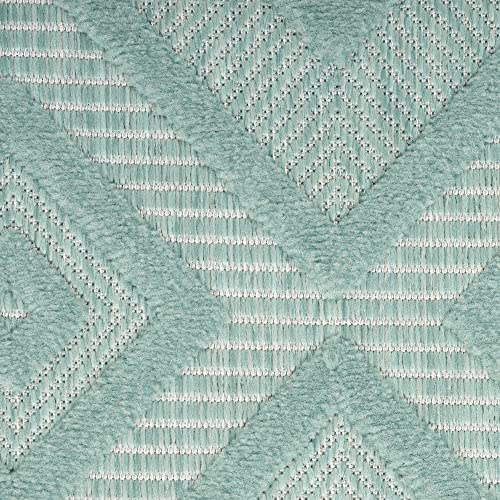 Nourison Home Versatile Aqua Teal 4' x 6' Area Rug - Easy Clean, Non Shedding, Bed Room, Living Room, Dining Room, Kitchen (4' x 6') - color: Aqua Teal, size: 4' x 6' (Rectangular)
