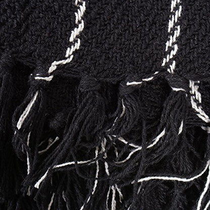 DII Transitional Checked Plaid Woven Throw, 50x60, Black - color: Black, size: 50x60"