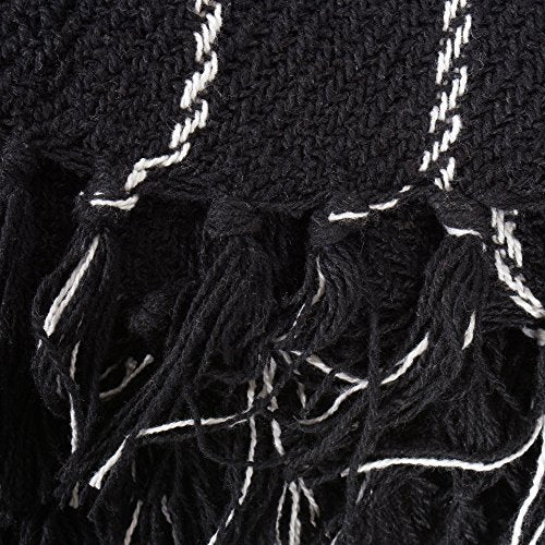 DII Transitional Checked Plaid Woven Throw, 50x60, Black - color: Black, size: 50x60"