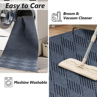 Runner Rug Non Slip, 1FT x 6FT Washable Area Rug Indoor Outdoor Rubber Back Carpet Mat for Hallway Kitchen Entryway Laundry Room Foyer Balcony Living Room, Grey