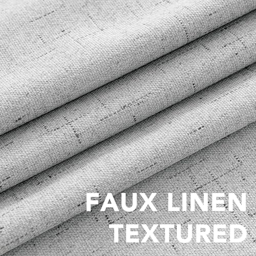 H.VERSAILTEX 100% Blackout Linen Curtains 120" L 2 Panels Glacier Gray - color: Glacier Gray, size: 52"W x 120"L (Pack of 2)