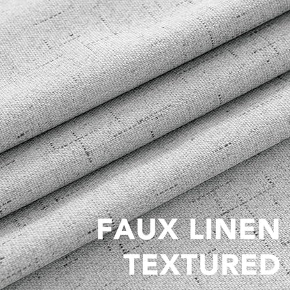 H.VERSAILTEX 100% Blackout Linen Curtains 120" L 2 Panels Glacier Gray - color: Glacier Gray, size: 52"W x 120"L (Pack of 2)