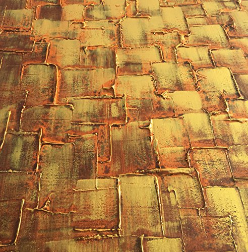 MyArton Large Abstract Golden Yellow Square Wall Art Hand Painted Textured Oil Painting on Canvas Ready to Hang 60x30inch - color: Golden, size: 60"L x 30"W