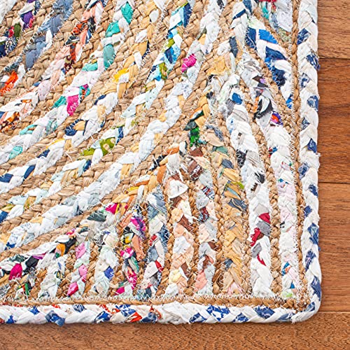SAFAVIEH Cape Cod Collection Runner Rug - 2'3" x 8', Beige & Multi, Handmade Boho Braided Circles Jute & Cotton, Ideal for High Traffic Areas in Living Room, Bedroom (CAP203B) - color: Beige/Multi, size: 2'3" x 8' (Runner)