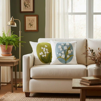 Pack of 2 Embroidered Decorative Throw Pillow Cover 18x18 Inch