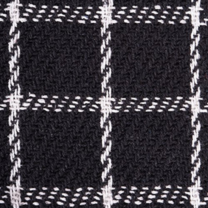DII Transitional Checked Plaid Woven Throw, 50x60, Black - color: Black, size: 50x60"