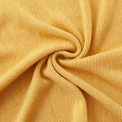Vonty Mustard Yellow Knitted Throw Blanket with Tassels, 50x60 Acrylic - color: Yellow, size: 50" x 60"