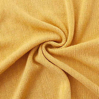 Vonty Mustard Yellow Knitted Throw Blanket with Tassels, 50x60 Acrylic - color: Yellow, size: 50" x 60"
