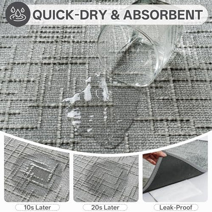 Bath Mat Non Slip,Quick Dry Bathroom Rug Under Door,24"x36",Grey - color: A- Grey, size: 24" x 36"